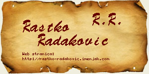 Rastko Radaković vizit kartica